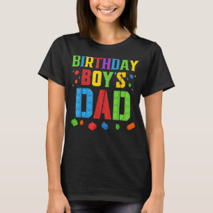 Camiseta O Pai de Birthday Boy bloqueia mestre construtor B
