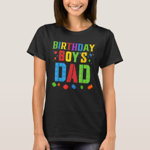 Camiseta O Pai de Birthday Boy bloqueia mestre construtor B