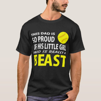 Camiseta O Pai De Softball Está Orgulhoso De Sua Garotinha 
