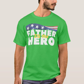 Camiseta O Pai É O Meu Herói Com A Vintagem Da Bandeira Ame