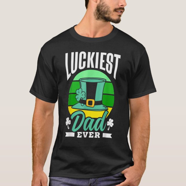 Camiseta O Pai Mais Sortudo Da Irlanda Verde - St Patricks (Frente)