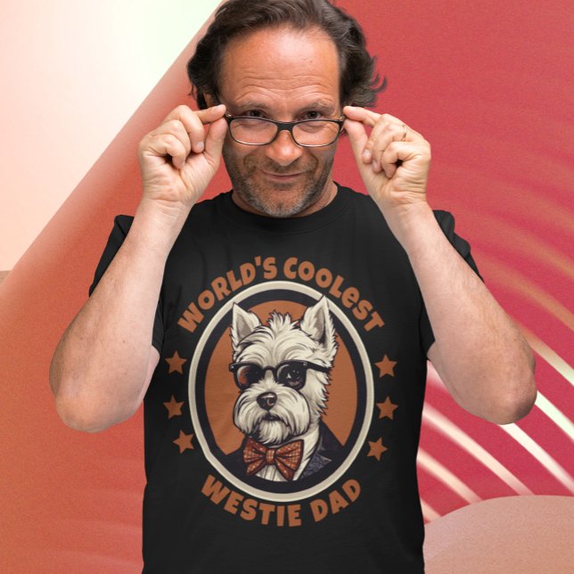 Camiseta O Pai oeste mais frio do mundo, Terrier (Criador carregado)