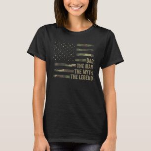 Camiseta O Pai Retro Camo USA Bandeira Pai O Homem O Mito O