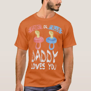 Camiseta O Pai Rosa Ou Azul Ama O Seu Gende Chá de fraldas