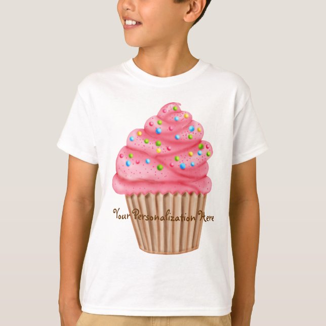Camiseta O país das maravilhas polvilha o cupcake (Frente)