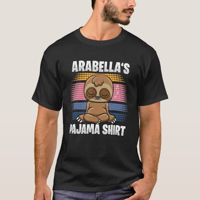 Camiseta O Pajama de Arabella personalizado dormindo (Frente)