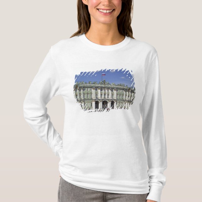 Camiseta O Palácio de inverno, Ruas Petersburgo, Rússia (RF (Frente)