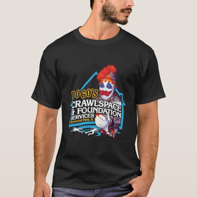 Camiseta O Palhaço Er De Série Da Fundação Crawlspace Do Po (Frente)