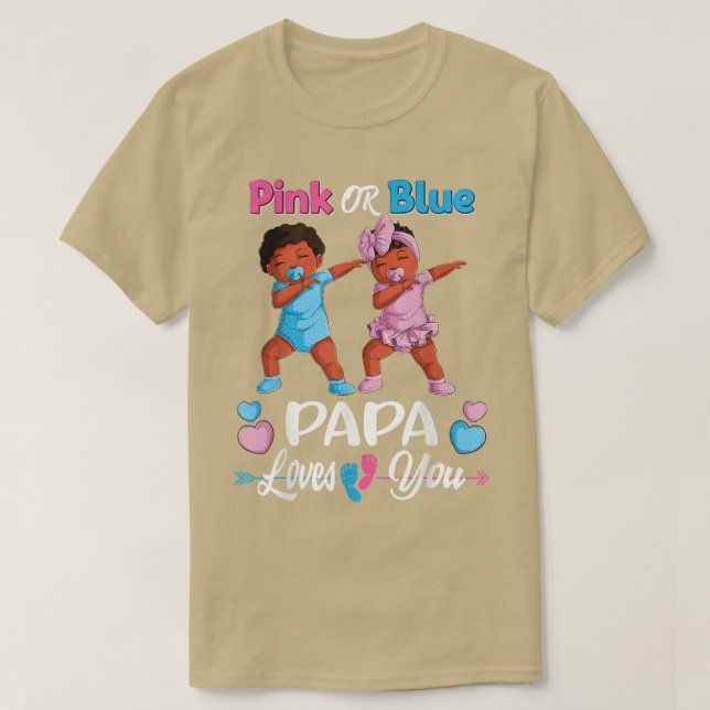 Camiseta O Papá Rosa Ou Azul Ama-Te O Sexo Negro (Frente do Design)