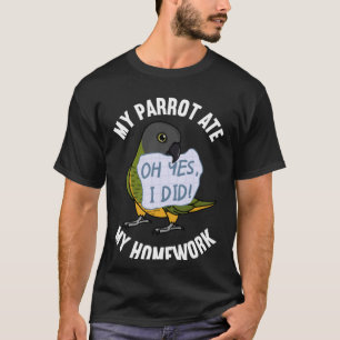 Camiseta O Papagaio Comeu O Meu Trabalho De Casa No Papagai