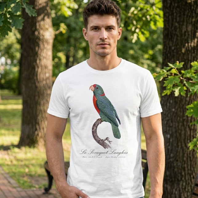 Camiseta O Papagaio Langlois de Jacques Barraband (Le Perroquet Langlois by Jacques Barraband. Men Basic White T-Shirt)
