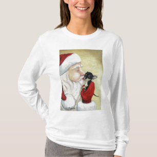 Camiseta O papai noel beija para o Hoodie do Natal da arte