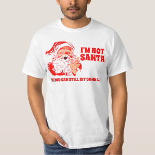 Camiseta O papai noel do vintage, senta-se no regaço do