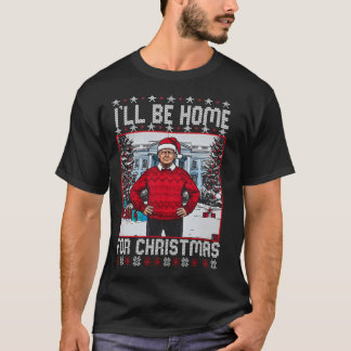 Camiseta O Papai Noel é Trump Estarei em Casa no Natal Tr