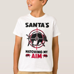 Camiseta O Papai Noel Está Observando Minha Mira - Caça ao