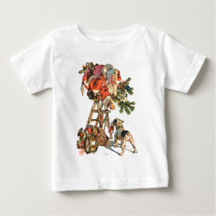 Camiseta O papai noel levanta uma escada