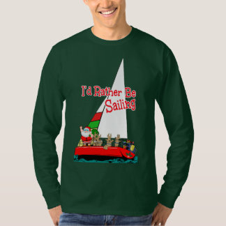 Camiseta O papai noel preferencialmente estaria navegando