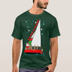 Camiseta O Papai Noel Preferiria Estar Navegando no Natal