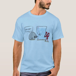 Camiseta O papel da rocha dos desenhos animados Scissors o