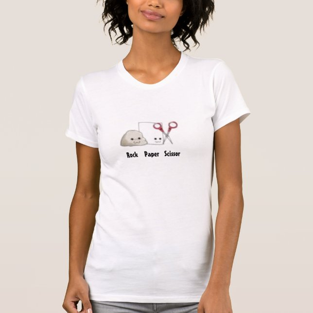 Camiseta O papel    da rocha   Scissor (Frente)