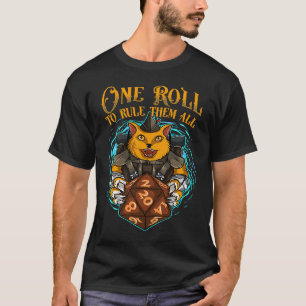 Camiseta O Papel do Cat Roll Fantasy Tocando Tabletop RPG N
