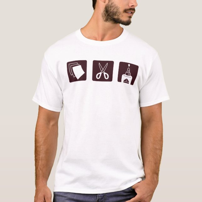 Camiseta O papel Scissors a colagem (Frente)