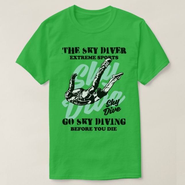 Camiseta O paraquedismo do Skydiver (Frente do Design)