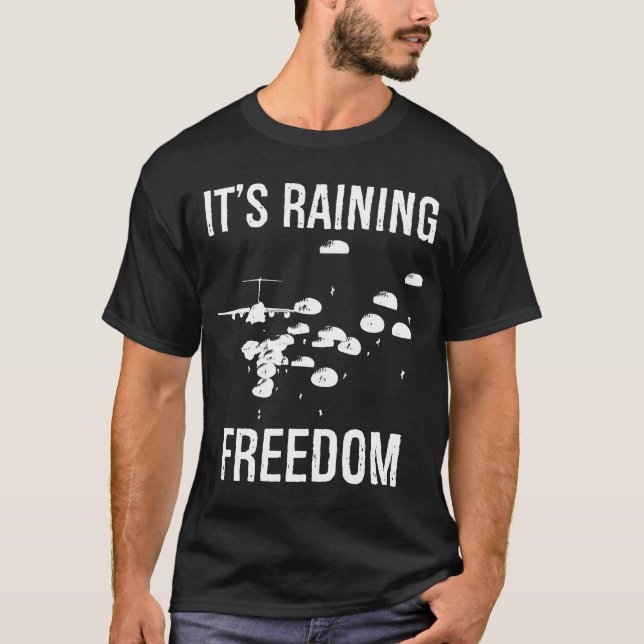 Camiseta O Paraquedista Aéreo Premium da Liberdade em Choqu (Frente)