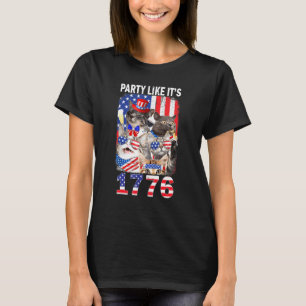 Camiseta O Partido Cats Como Sua Bandeira Americana 1776 4º
