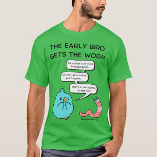 Camiseta O Pássaro Antecipado Getshe Worm