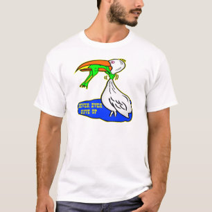 Camiseta O pássaro do bloqueio do sapo dá nunca nunca aci