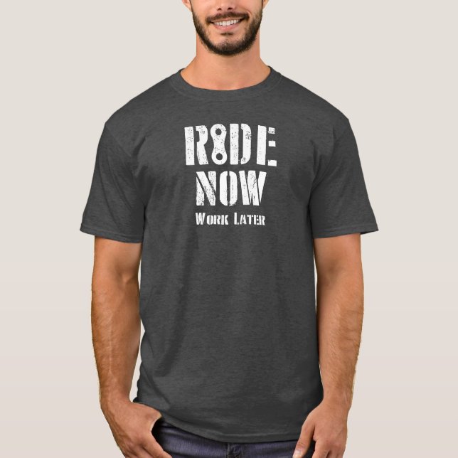 Camiseta O passeio trabalha agora mais tarde (Frente)