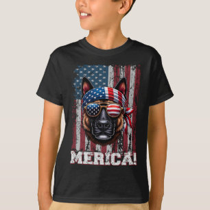 Camiseta O pastor holandês patriótico sobrevoa a bandeira n