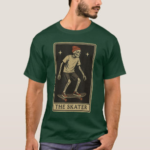 Camiseta O PATINADOR Tarot d Esqueleto Punk Rock Patinação