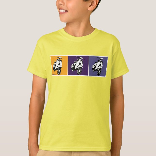 Camiseta O patinete amarelo caçoa o T (Frente)