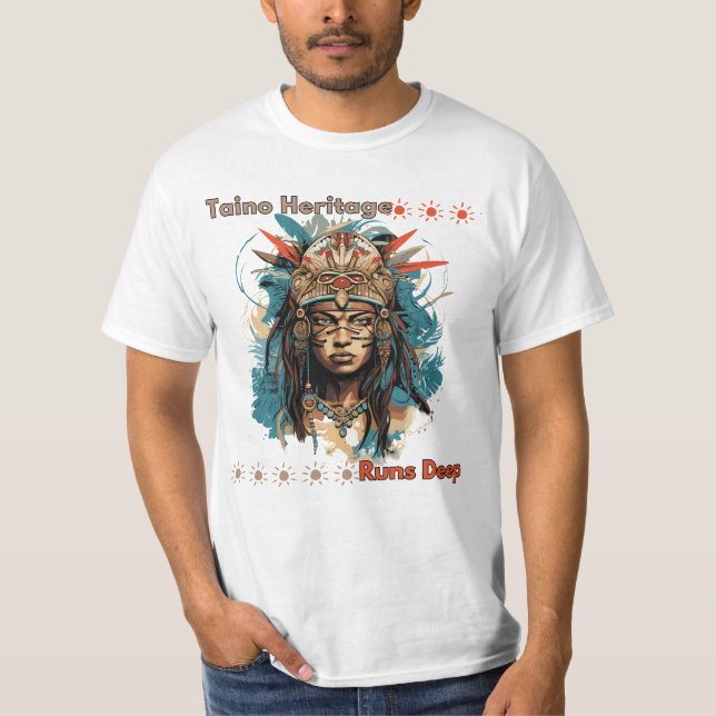 Camiseta O Patrimônio Taíno Corre Profundo (Frente)