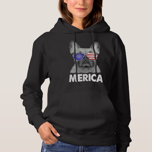 Camiseta O Patriótico Cachorro Francês da Merica (Frente)