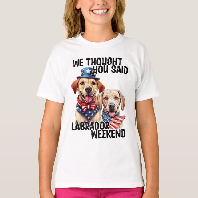 Camiseta O Patriótico Labrador Cães Cita Humor Engraçado (Frente)