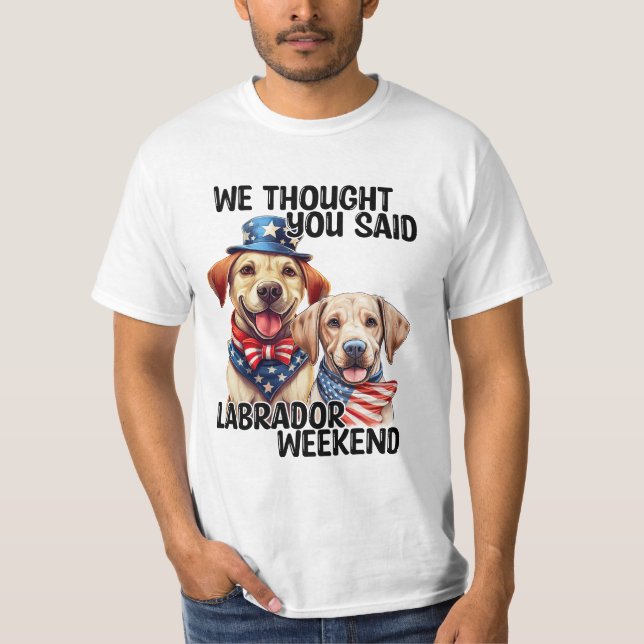 Camiseta O Patriótico Labrador Cães Cita Humor Engraçado (Frente)