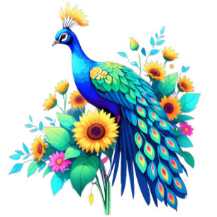 Camiseta O Peacock Majestoso: Uma Sinfonia de Cor