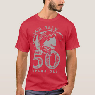 Camiseta Ó peixe aliado de 50 anos vintage 50 anos homens