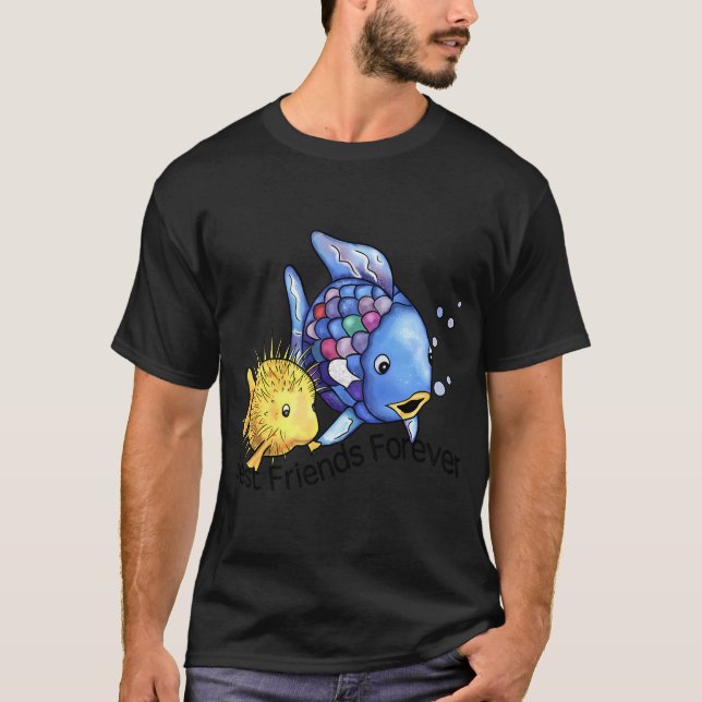 Camiseta O Peixe Arco-Íris Melhores Amigos Para Sempre (Frente)