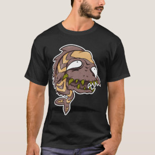 Camiseta O peixe monstro castanho