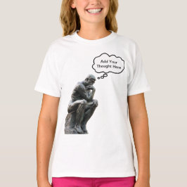 Camiseta O Pensador de Rodin - Adicione Seu Pensamento Pers