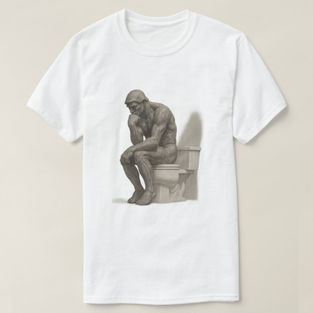 Camiseta O Pensador no Trono – Estilo Carvão Clássico (Frente do Design)