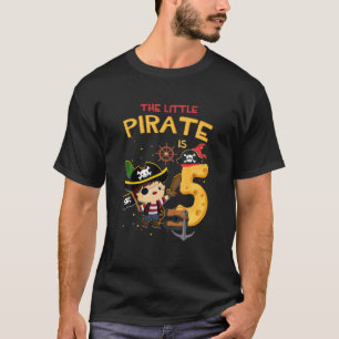 Camiseta O Pequeno Aniversário Pirata De 5 Anos De 5