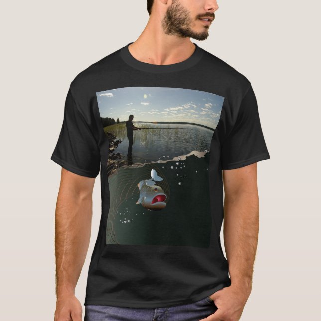 Camiseta O pescador ​ ​ ​ ​ ​ ​. Pesca feliz (Frente)