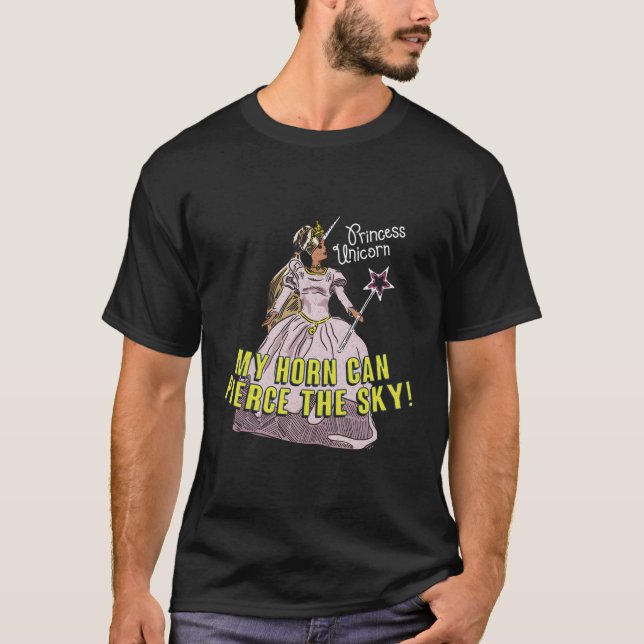 Camiseta O Pescoço da Tripulação da Princesa Unicorn (Frente)