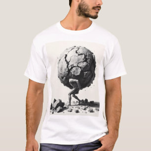 Camiseta O Peso do Mundo - Uma Representação de Carvão