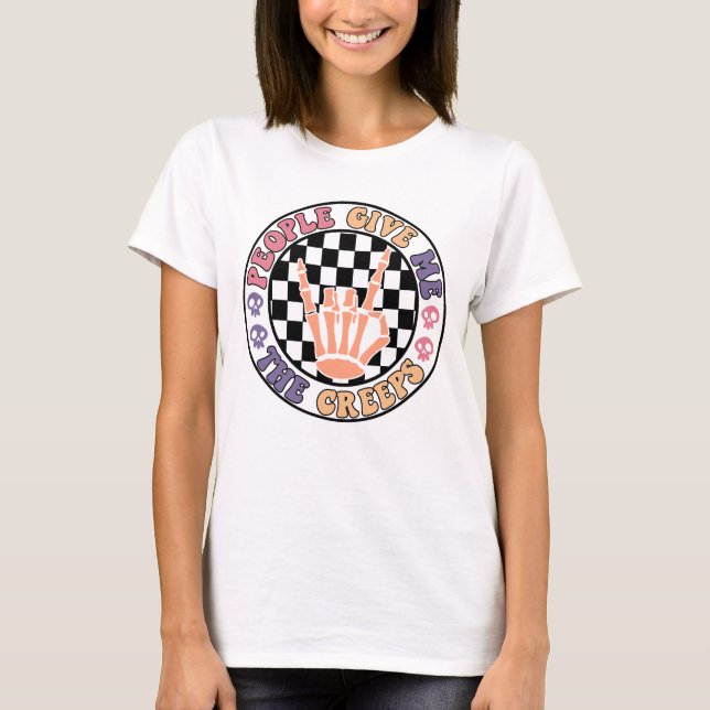 Camiseta O Pessoas me dá arrepios | Dia de as Bruxas engraç (Frente)